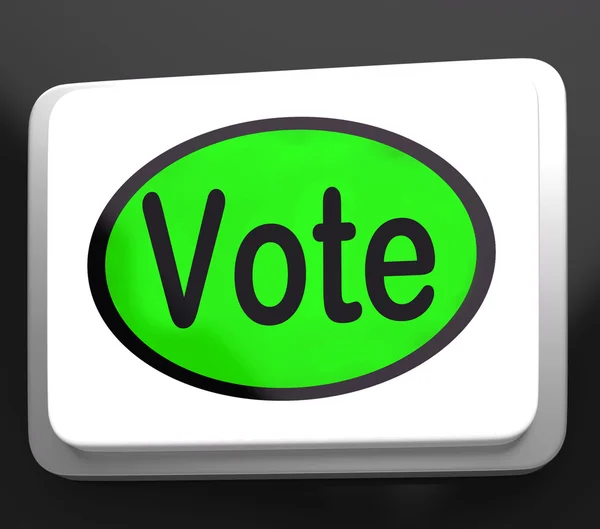 Botão de votação mostra opções de votação ou escolha — Fotografia de Stock