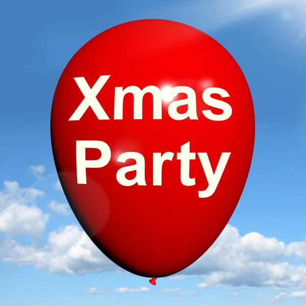 Xmas Party Balloon Shows Christmas Festivity and Celebration — Stock Photo, Image