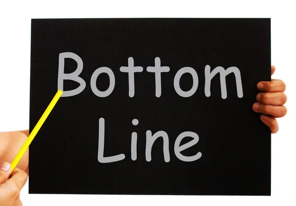 Linha inferior Blackboard significa ganhos líquidos por ação — Fotografia de Stock