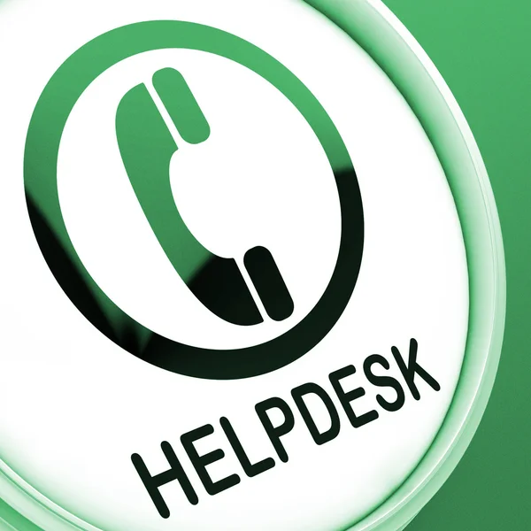 Helpdesk knop toont oproep voor advies — Stockfoto