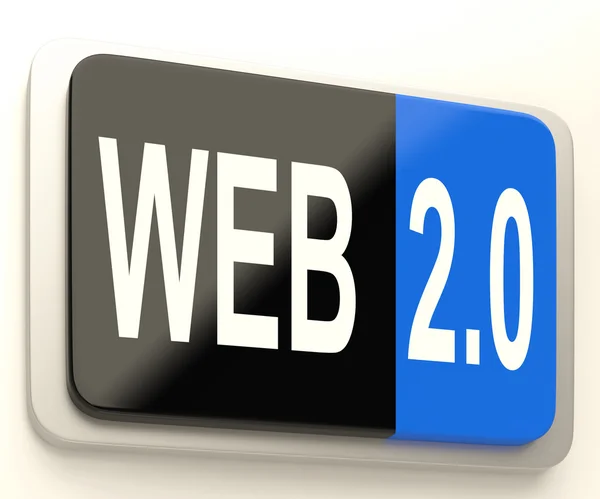 Botão Web 2.0 significa usuário dinâmico WWW — Fotografia de Stock