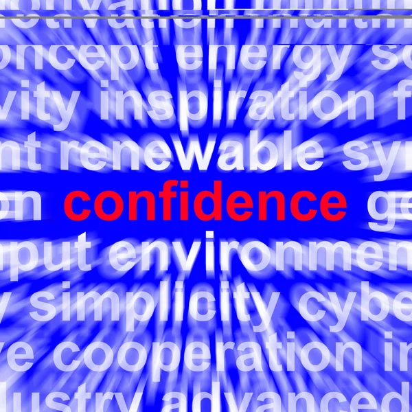 Confidence Word Shows Self-Assurance Composure And Belief — Stock Photo, Image
