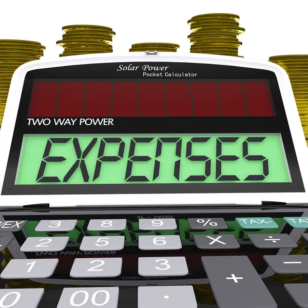 Expenses Calculator Shows Business Expenditure And Bookkeeping — Stock Photo, Image