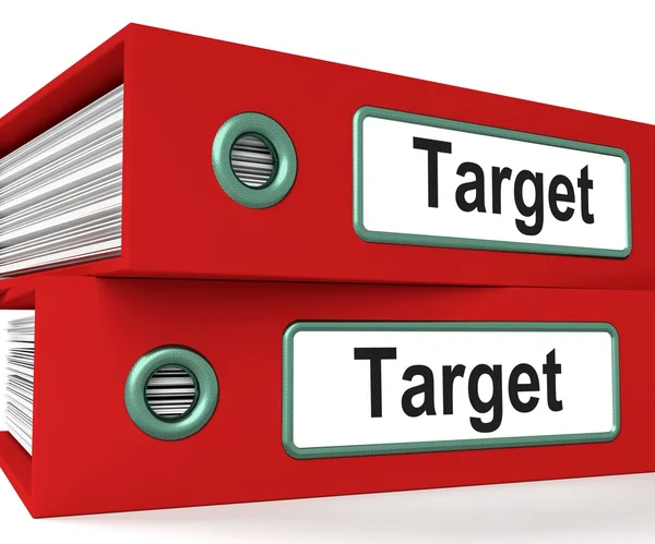 Le cartelle target mostrano gli obiettivi e gli obiettivi aziendali — Foto Stock