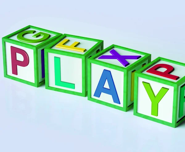 Play Blocks Show Fun Enjoyment And Games — Stock Photo, Image