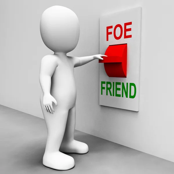 Friend Foe Switch Shows Ally Or Enemy — Stock Photo, Image