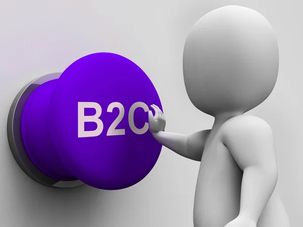 Il pulsante B2C mostra le imprese al consumatore e alla vendita — Foto Stock