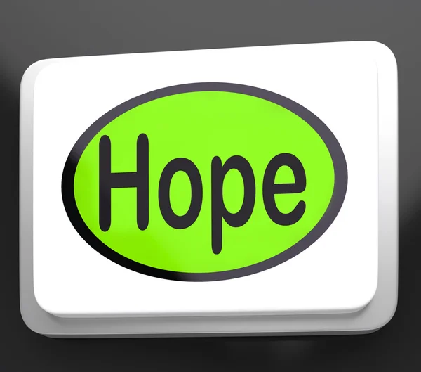 Hope Button Shows Hoping Hopeful Wishing Or Wishful — Stock Photo, Image