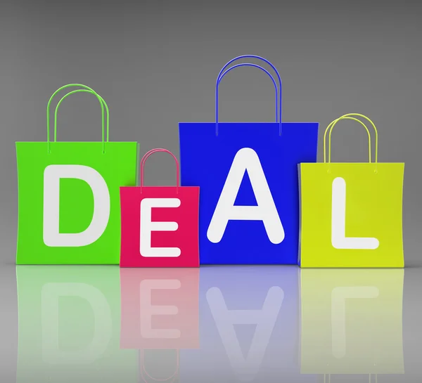 Deal Bags Show Retail Shopping and Buying — Stock Photo, Image