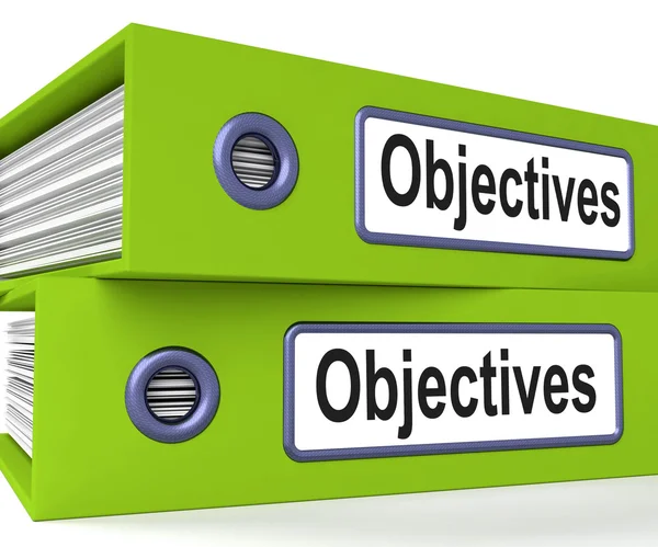 Objectives Folders Mean Business Goals And Targets — Stock Photo, Image