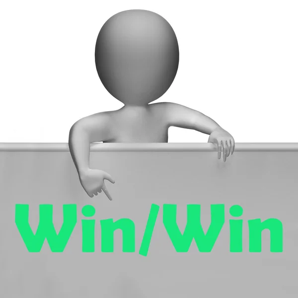 Win Win Sign Means Positive Outcome For Both Parties — Stock Photo, Image