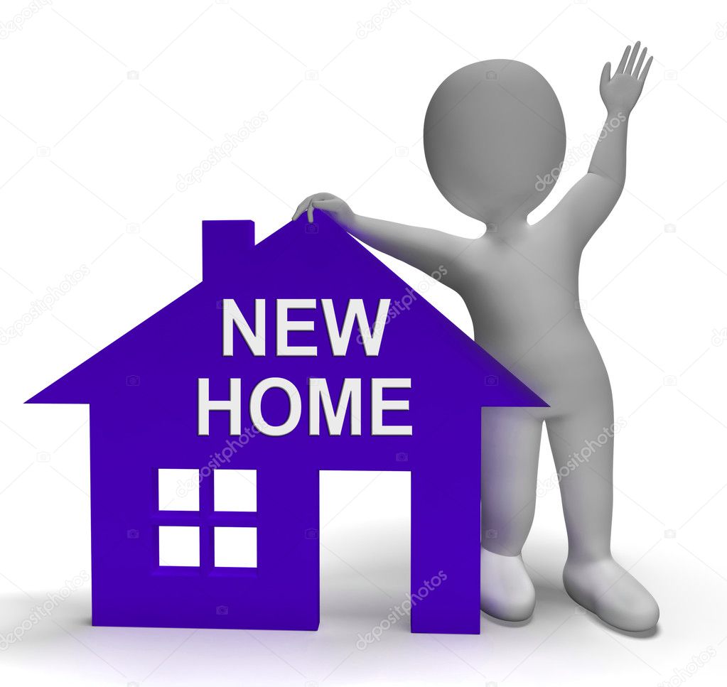 New Home House Shows Buying Property And Moving In