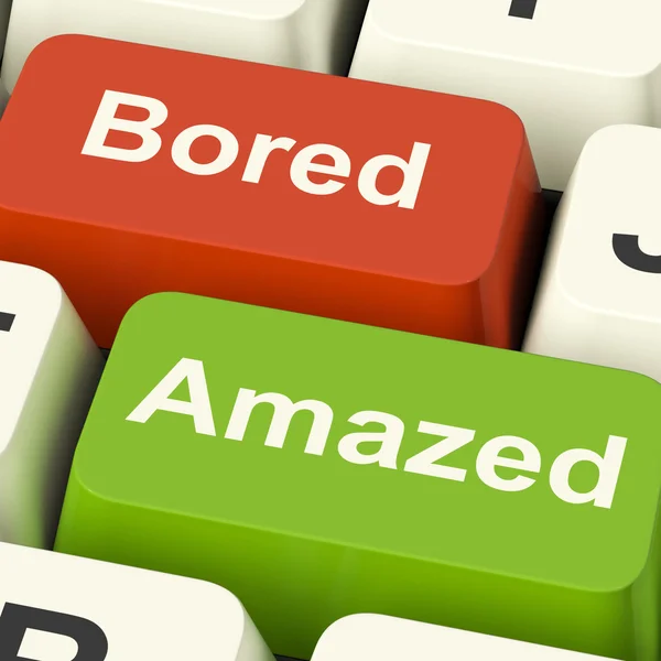 Bored Amazed Keys Shows Boredom Or Amaze Reaction — Stock Photo, Image