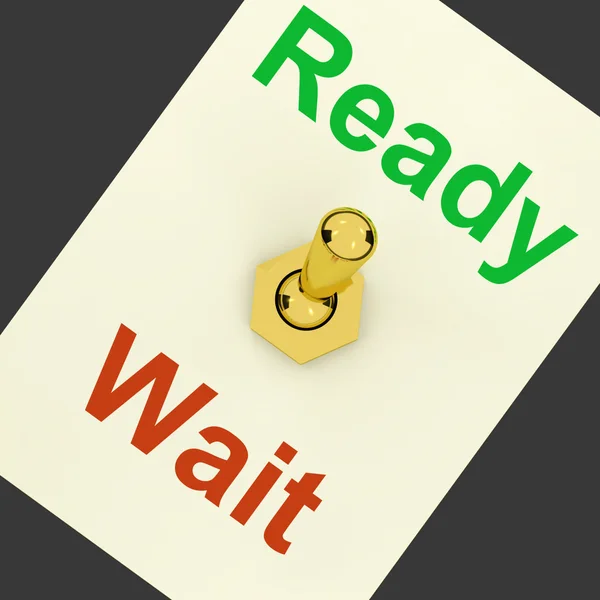 Alavanca de espera pronta mostra preparação e atraso — Fotografia de Stock