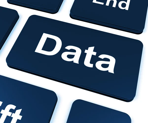 Dados Key Shows Fatos Informação Conhecimento — Fotografia de Stock