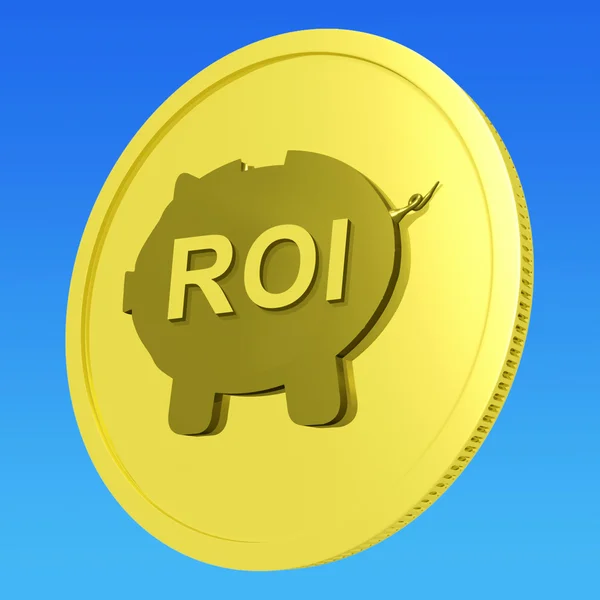 Roi mince zobrazuje finanční návratnosti pro investory — Stock fotografie