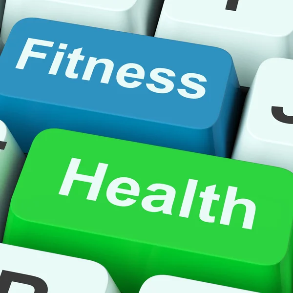 Fitness hälsa nycklar visar hälsosam livsstil — Stockfoto