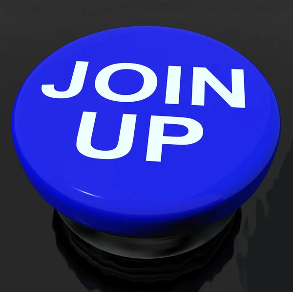 Join Up Button Shows Joining Membership Register — Stock Photo, Image