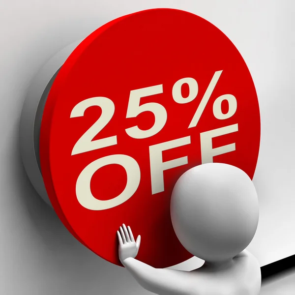 Twenty-Five Percent Off Shows 25 Price Reduction — Stock Photo, Image