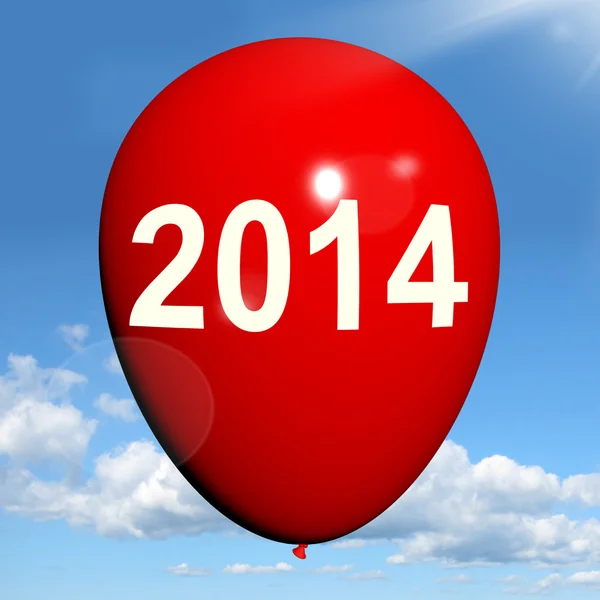 Twee duizend veertien op ballon toont jaar 2014 — Stockfoto