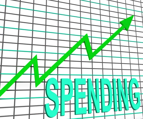 График трат показывает увеличение расходов на покупку — стоковое фото