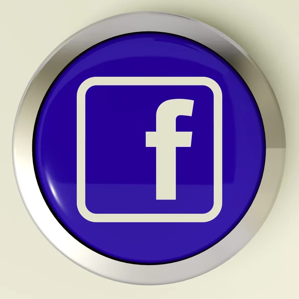 Facebook Button Means Connect To Face Book — Stock Photo, Image