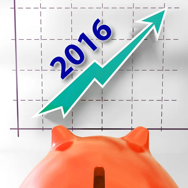 Graph 2016 Shows Forecast Of Rising Sales — Stock Photo, Image