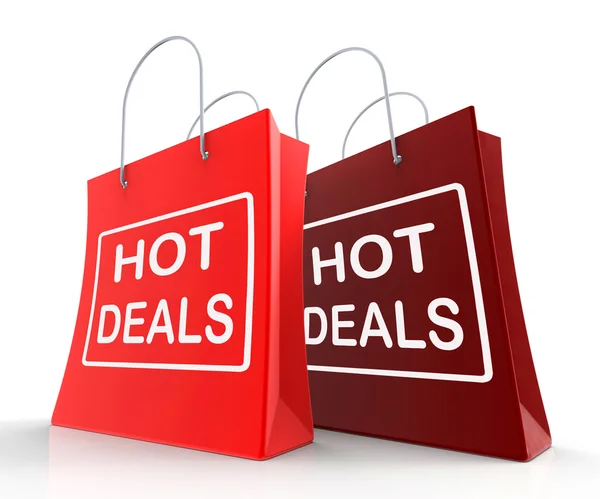 Hot Deals Sacos Mostrar Compras Descontos e pechinchas — Fotografia de Stock