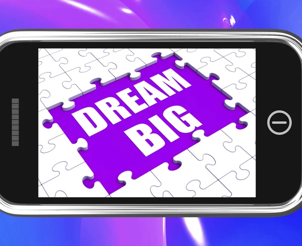 Dream Big Tablet Means Ambitious Hopes And Goals — Stock Photo, Image