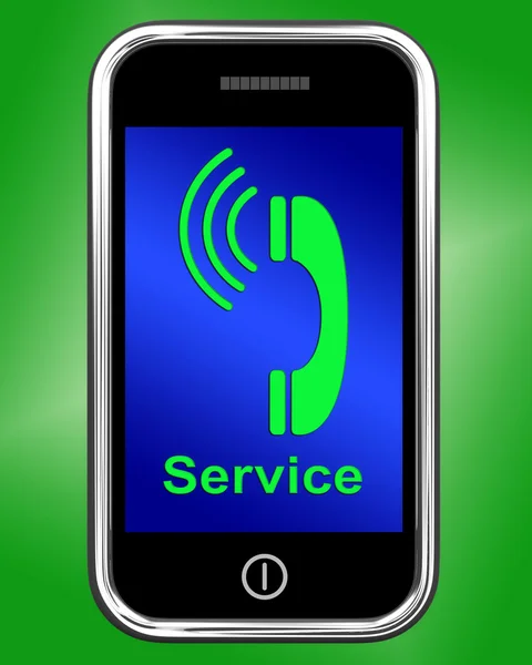 Service op telefoon betekent bellen voor hulp — Stockfoto