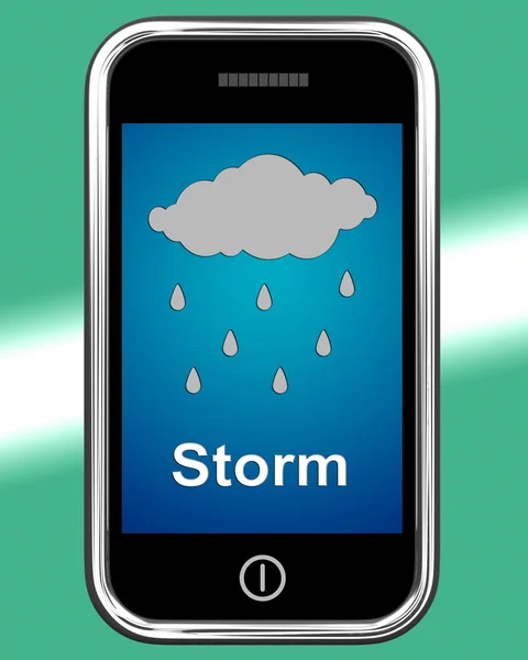 Showers On Phone Means Rain Rainy Weather — Stock Photo, Image