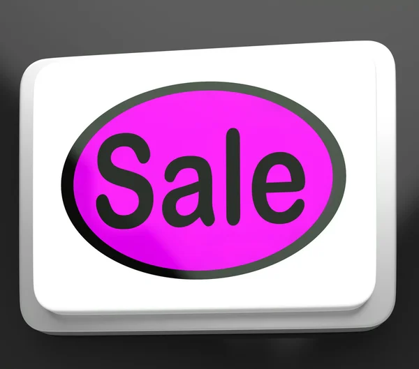 Prodejní tlačítko ukazuje propagační akce a nabídky — Stock fotografie