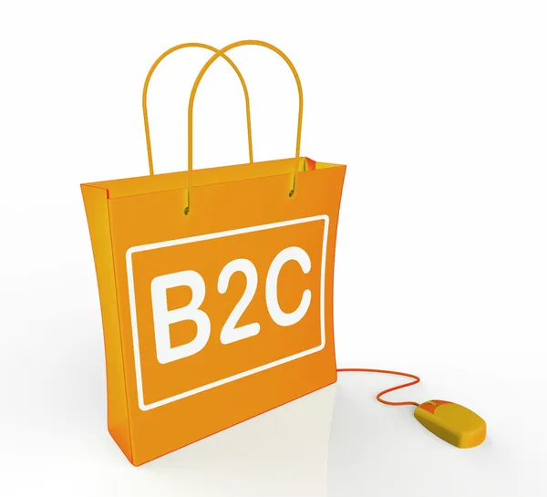 B2C Bag Rappresenta affari online e l'acquisto — Foto Stock