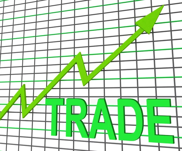Handlu wykres wykres pokazuje wzrost handlu i handlu — Zdjęcie stockowe