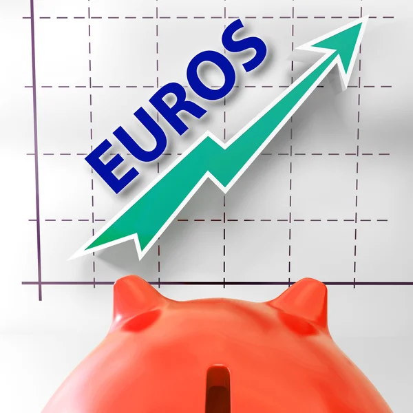 Le graphique en euros représente la croissance de l'économie européenne — Photo