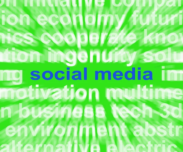 Sociální média slova znamenají online síťové Blogy a komentáře — Stock fotografie