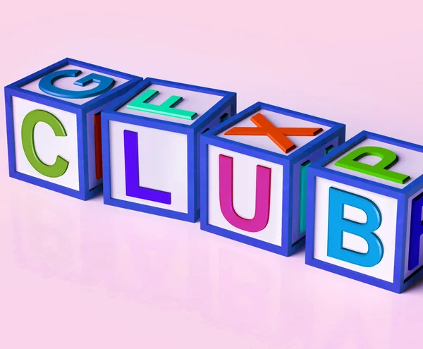 Club Blocks Mean Membership Registration and Subscription — стоковое фото