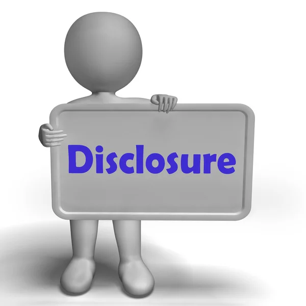 Disclosure Sign Shows Acknowledging Revealing Or Confessing — Stock Photo, Image