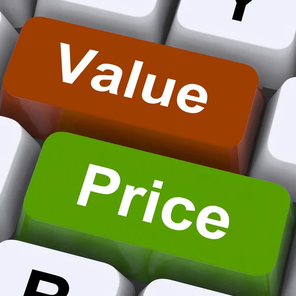 Value Price Keys Mean Product Quality And Pricing — Stock Photo, Image