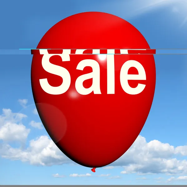 Verkaufsballon zeigt Rabatt und Angebote beim Verkauf — Stockfoto