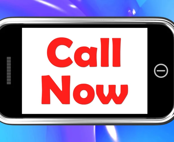 Call Now On Phone Shows Talk or Chat — Stock Photo, Image