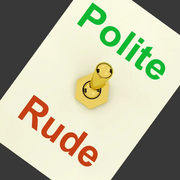 Polite Rude Lever Shows Manners And Disrespect — Stock Photo, Image