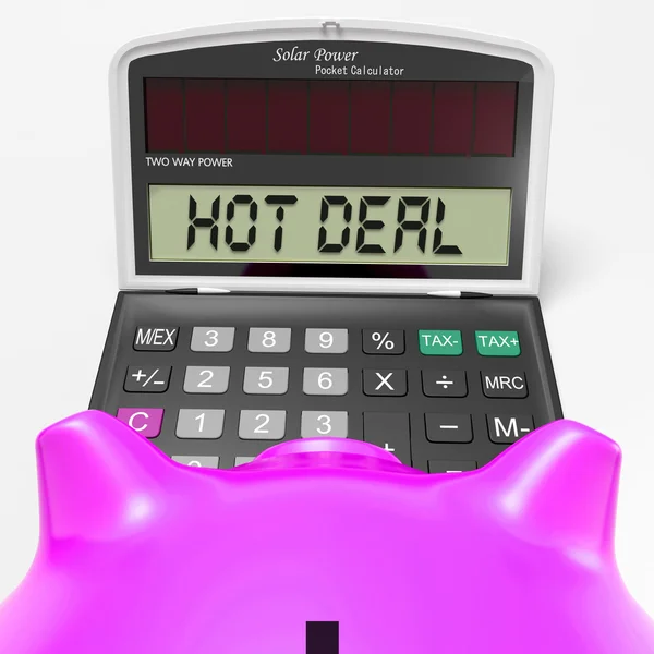 Hot Deal Calculator Shows Bargain Or Promo — Stock Photo, Image