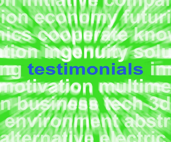 Testimonials Word Shows Supporting And Recommending Product Or S — Stock Photo, Image