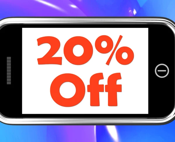 Twenty Percent Phone Shows Sale Discount Or 20 Off — Stock Photo, Image