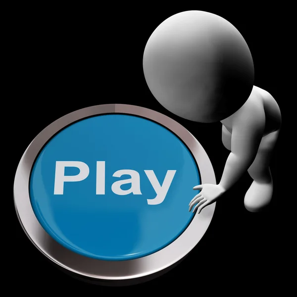 Speel knop middelen games entertainment en plezier — Stockfoto