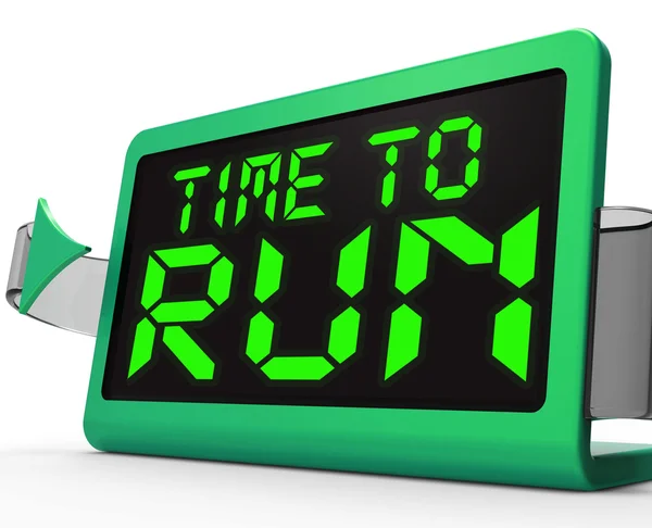 Time To Run Clock Means Under Pressure And Must Leave — Stock Photo, Image
