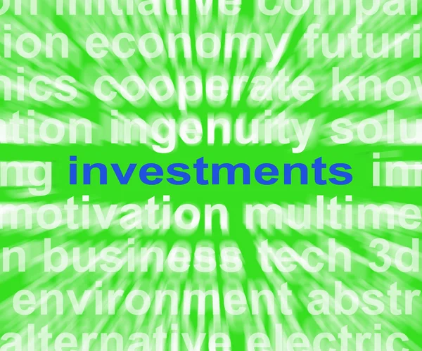 Investments Word Shows Loan For Return And Revenue — Stock Photo, Image