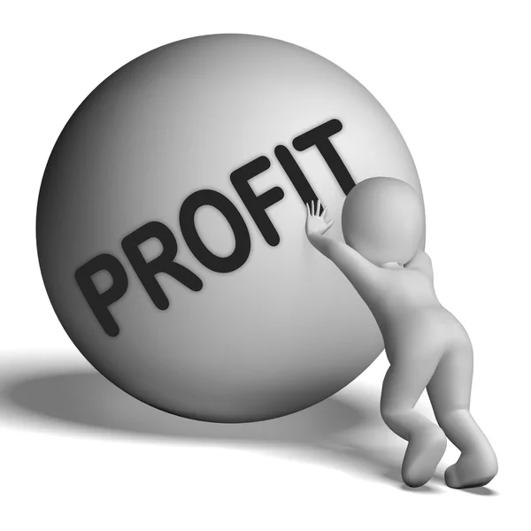 Profit Uphill Character Shows Cash Wealth Revenue — Stock Photo, Image