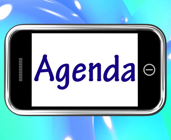 Agendy smartphone znamená online plánu a harmonogramu — Stock fotografie